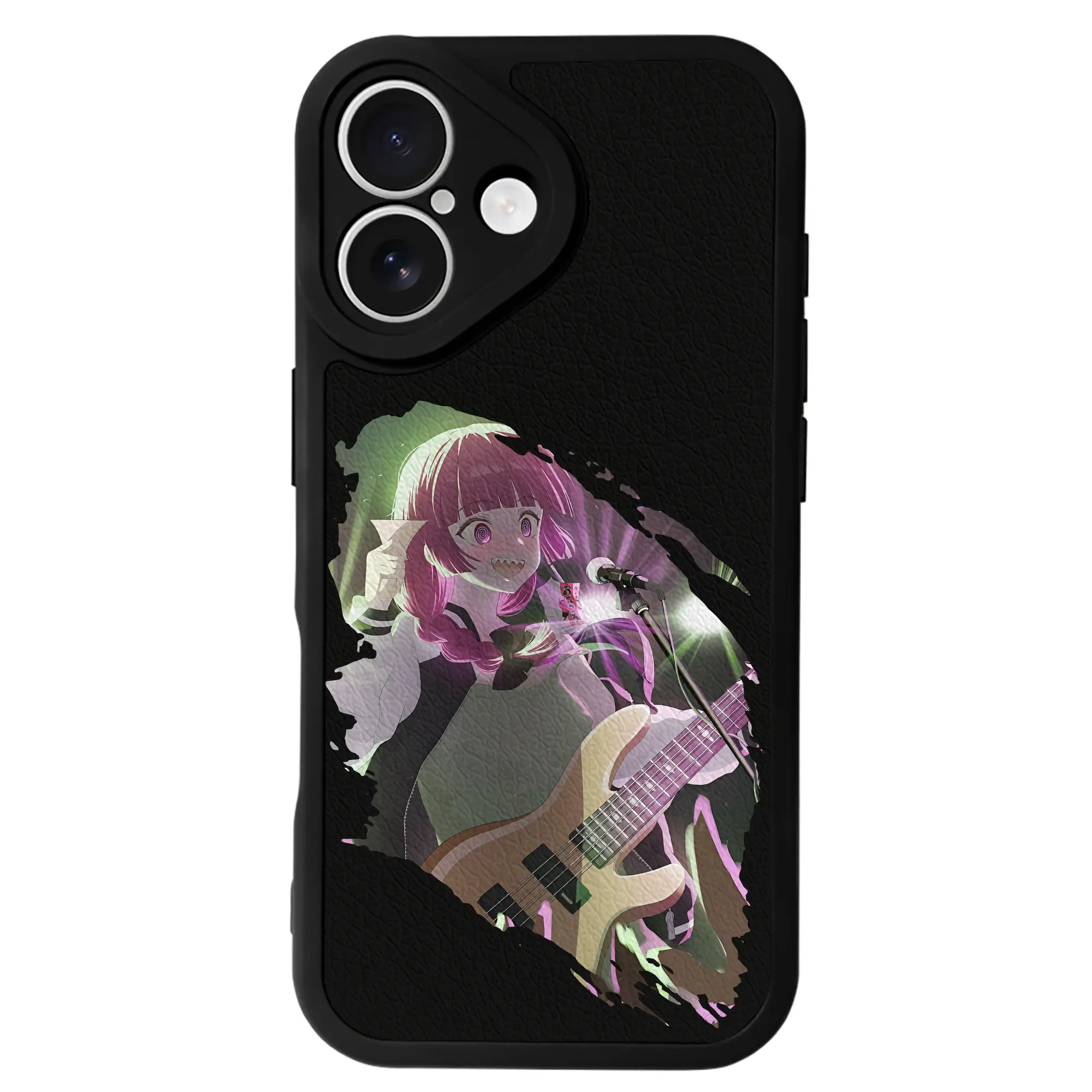 ぼっちざろっく！ グッズ,廣井きくり - IPhone 16シリーズ対応 ・ シリコンスマホケース ・ レザー調 ・ 高精度フィット ・ 耐衝撃 ・ ワイヤレス充電対応 ・ 精密カット